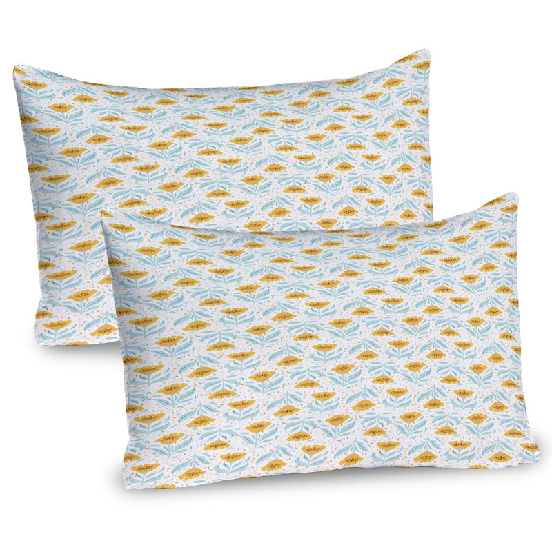 Ensemble de 2 taies décoratives à motif floral Ambesonne, H 20 po x l 36 po