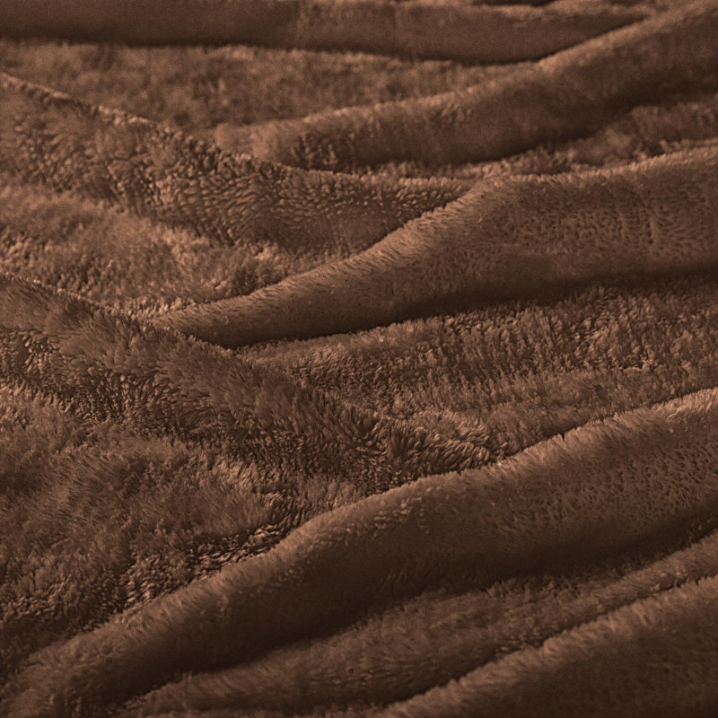 Chocolate Medium Weight Plush Fleece Throw Blanket