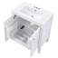 Meuble-lavabo blanc 30 po sans assemblage avec lavabo en céramique, portes à fermeture en douceur et tablette ajustable pour un décor de maison de campagne moderne