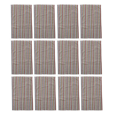 Woven Cotton Terry Rectangular Hand Towel With Geometric Pattern