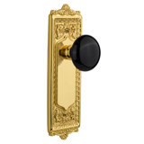 Egg & Dart Plate with Black Porcelain Door Knob