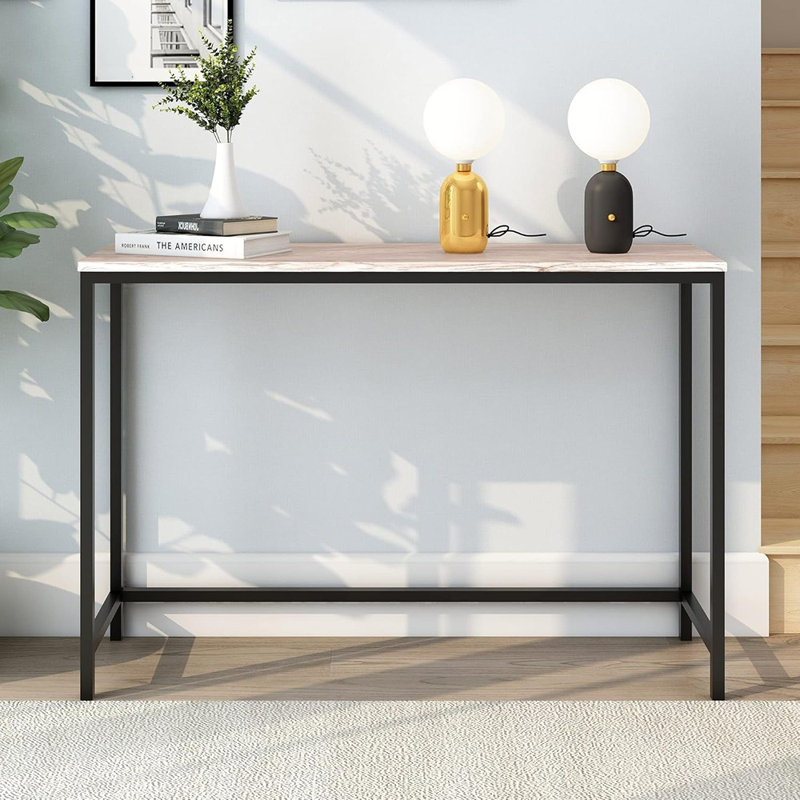 Narrow Entryway Console Table – White Oak