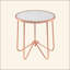 Table ronde blanche en verre givré