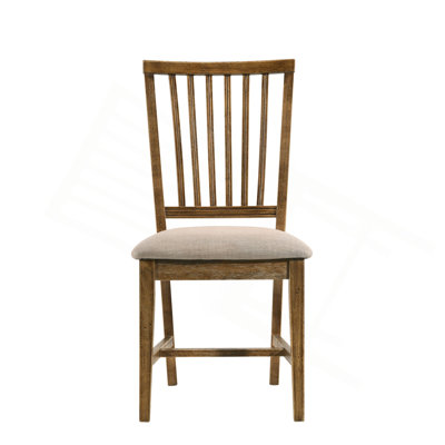Wallace II Tan Linen & Weathered Oak Finish Side Chair (Set Of 2)
