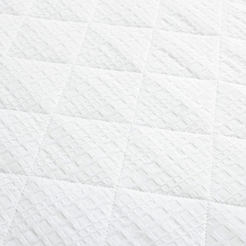 Haniya White Cotton Waffle Weave Full/Queen Quilt Set