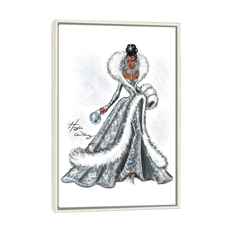 Givre d'hiver - HWI579, Blanc patiné, H 40 po x l 26 po, Impression sur toile flottante sans passe-partout