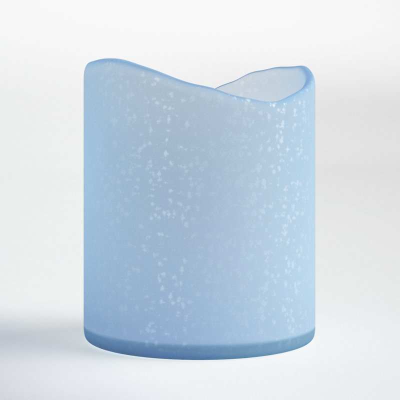 Blue Frosted Glass Tabletop Hurricane Candle Holder