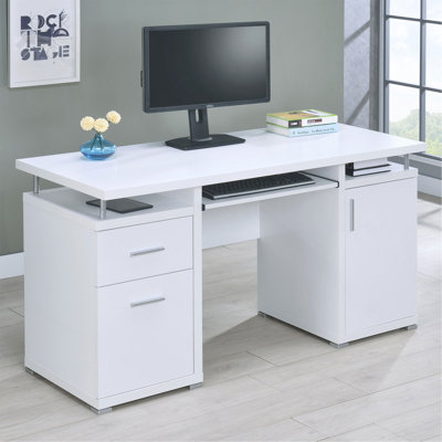 Computer Desk With 2 Drawers And Cabinet