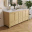 Meuble-lavabo double autoportant de 72 po avec comptoir en granit blanc Aura-1135900185-1135900186
