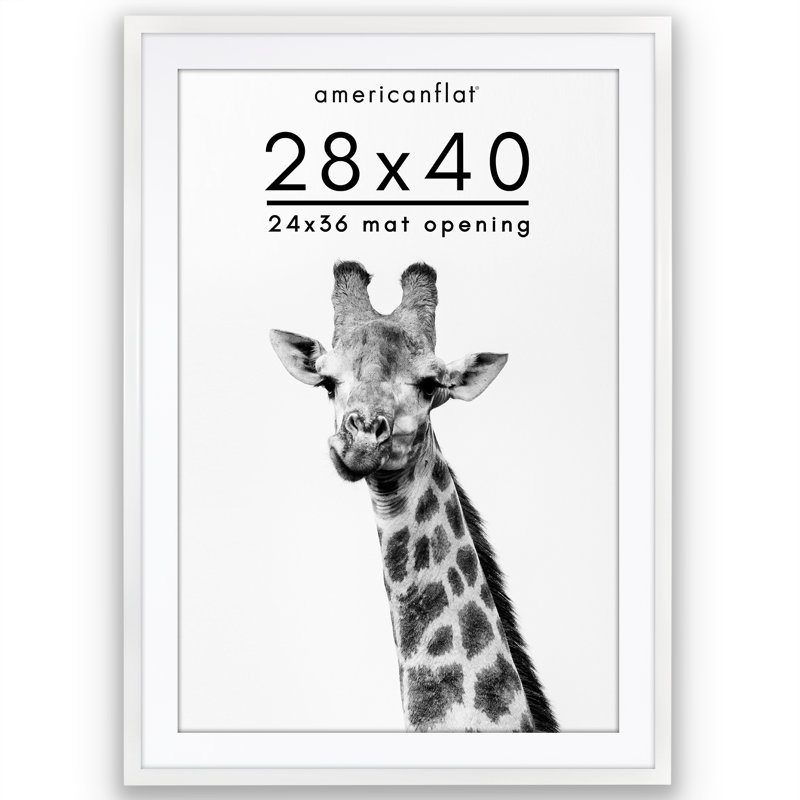 Americanflat Gallery-Style Deep Moulding Picture Frame with Mat to Secure Artwork, Prints, and Photos, 29.02" W x 41.06" H