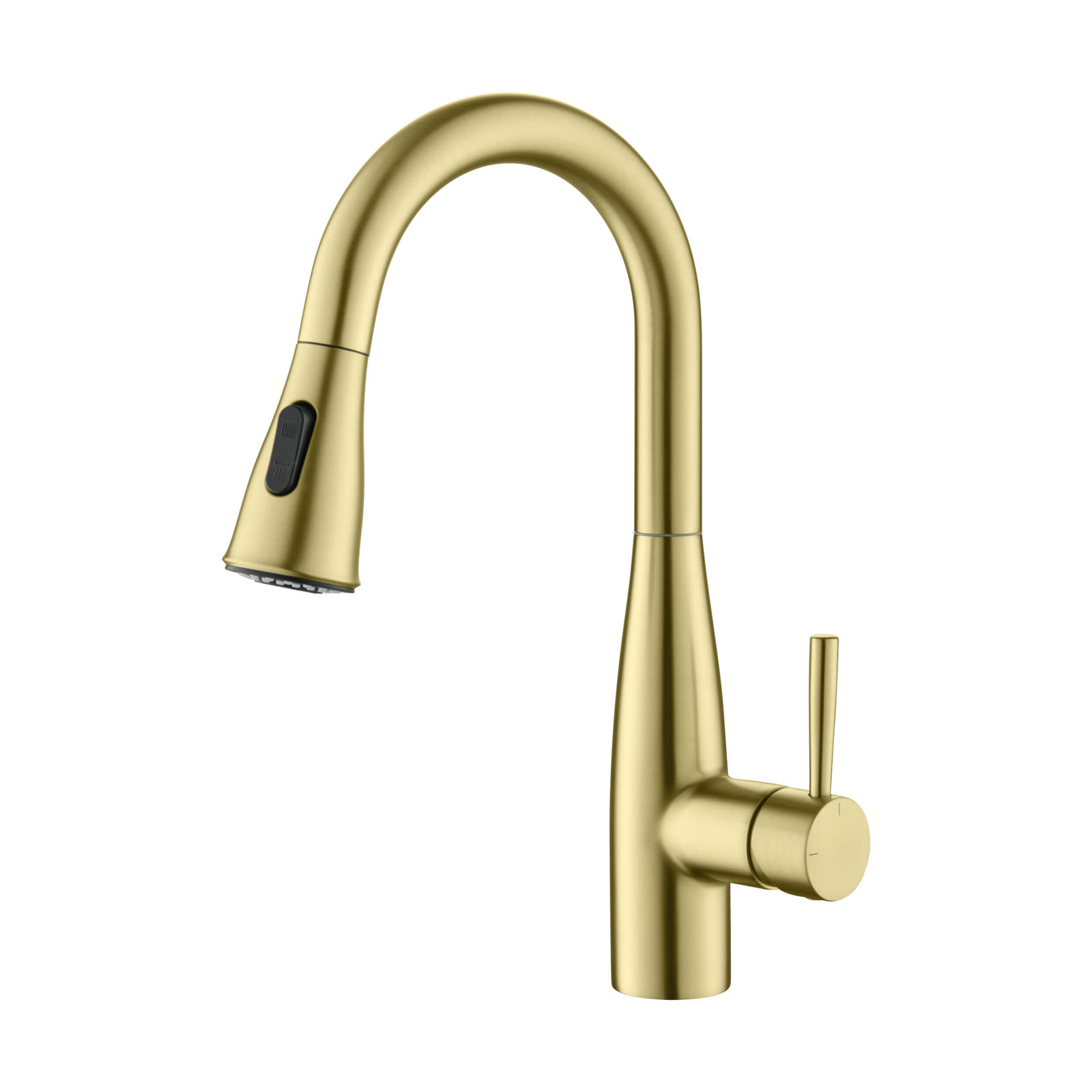 Bari Pull Down Single Handle Kitchen Faucet, Brushed Gold
