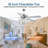 Kamori 52" Crystal Ceiling Fan w Wood Blades and 3 Lights, Crystal Light Shade, Quiet DC Motor w/ Remote
