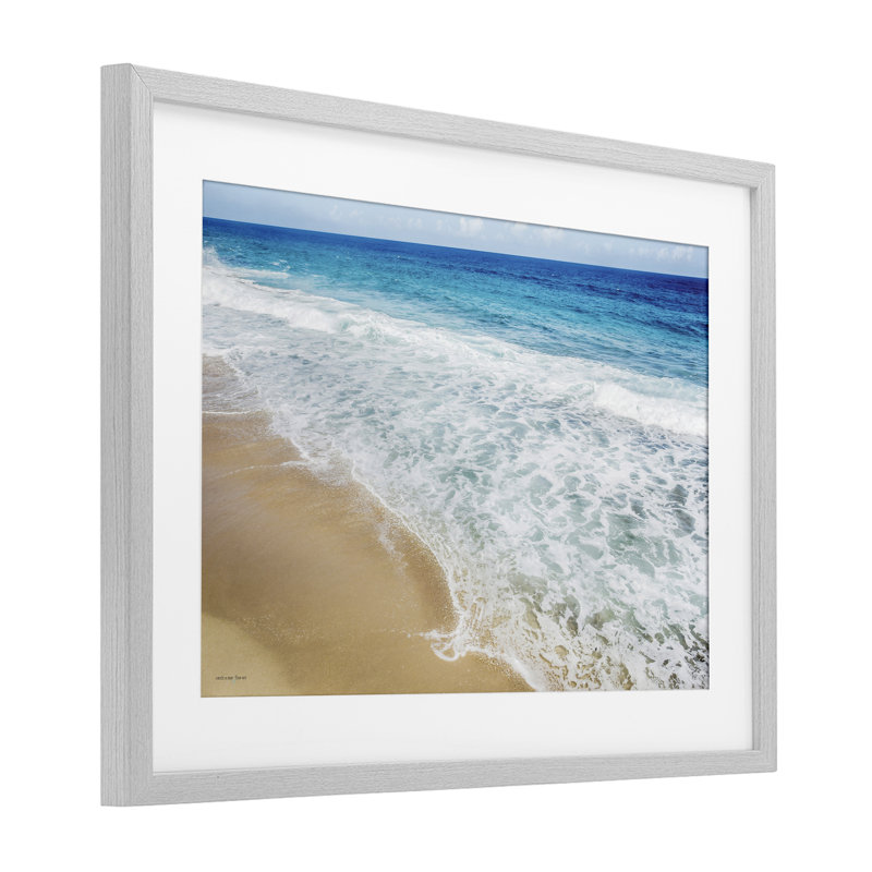 «Rugged Shoreline Waves», impression sous verre encadrée, design par Seven Trees Design, H 14 po x l 20 po