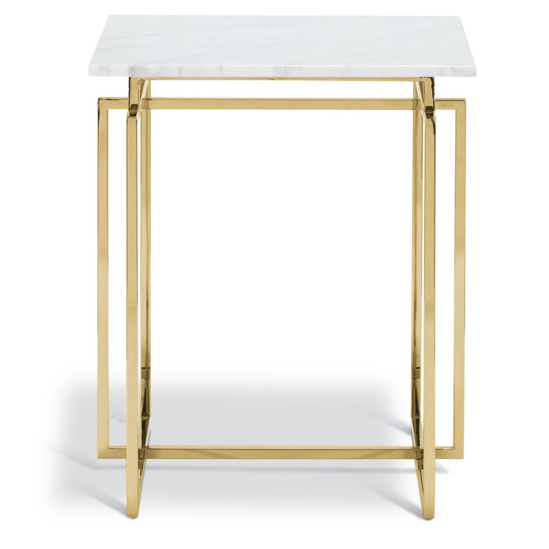 Kripinski Marble Top End Table, Gold