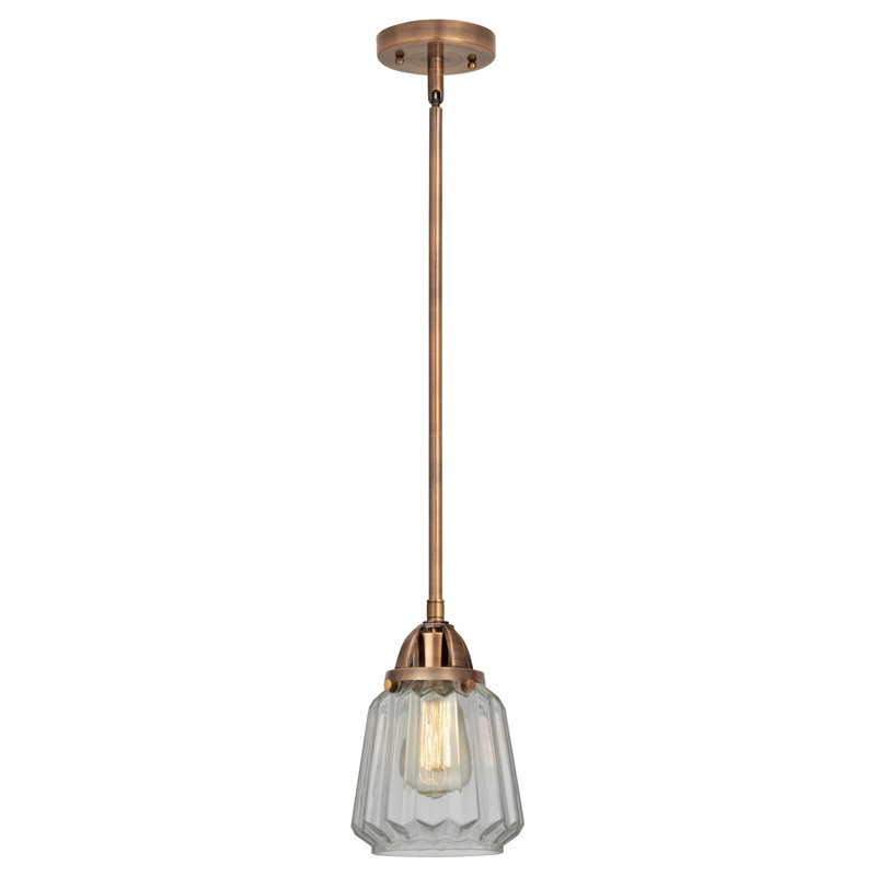 Mini-luminaire suspendu 1 lumière 7 "Nouveau 2 - Reidar - ampoule non incluse , Clair, Cuivre antique