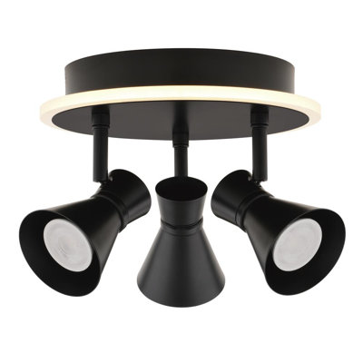Matte Black & Charcoal Patina 3-Light Track Lighting