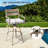 Patio Swivel Aluminum Bar Stools With Sunbrella Cushion-1119984946