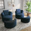 Upholstered Swivel Lounge Armchair With Storage Ottoman(Set of 2)-490713744