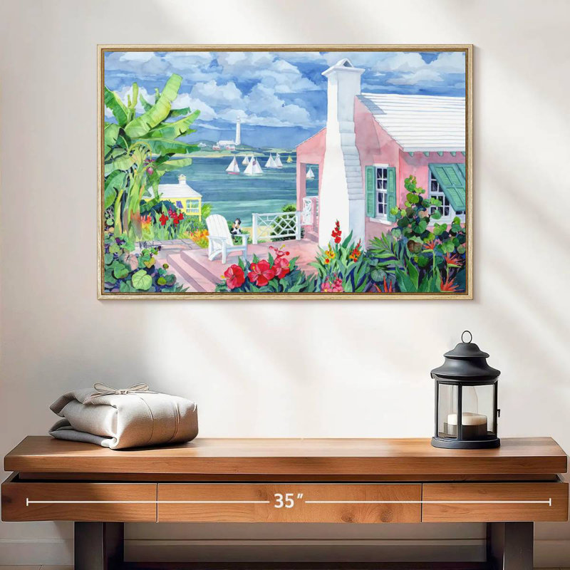 Bermuda Cove, 25 po x 17 po, Cadre flottant en bois naturel