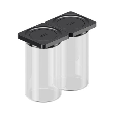 Boîte de conservation en verre pressé, format moyen, lot de 2, 1,6 L