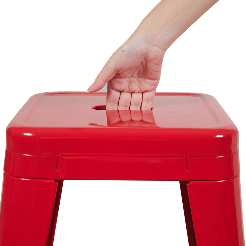  Tabourets de bar 30 po, ensemble de 2 tabourets de bar intérieur / extérieur empilables, 30 po, Rouge, 2, 30 pouces