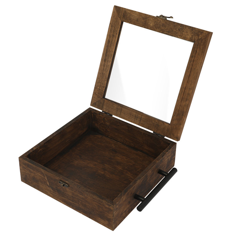 Boîte de rangement décorative avec couvercle à charnière Firwood, H 3,25 po x l 11 po x P 10 po