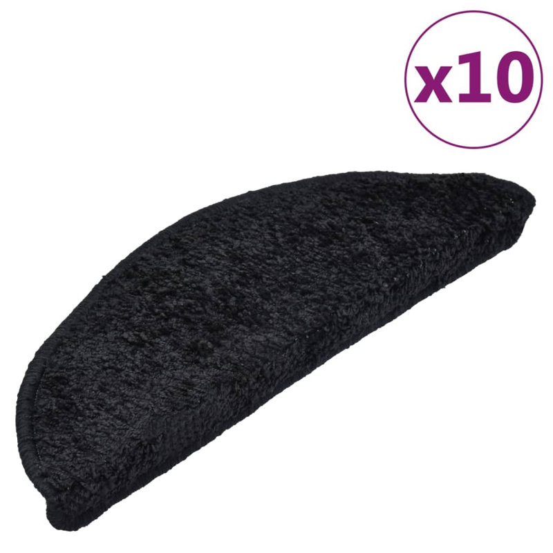 Stair Mats Black, Semi-Circle  10.65 x 25 cm