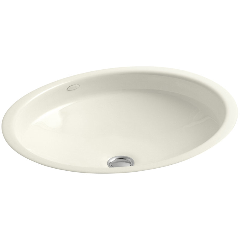 Canvas® Metal Oval Undermount Bathroom Sink with Overflow, Biscuit