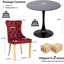 Ensemble de table de salle à manger, table de salle à manger ronde de 24 po et 2 chaises de salle à manger en velours avec pieds plaqués or-773567538-772889818