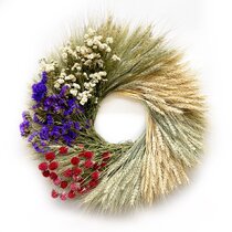 Dried Larkspur And Bear Grass Indoor Wreath