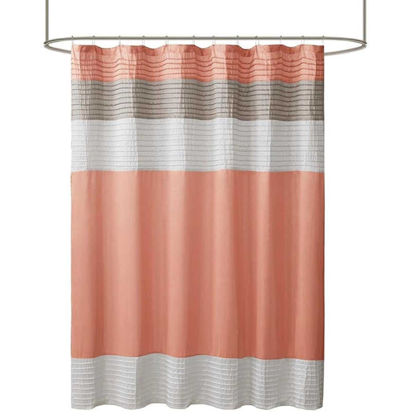 Polyester Shower Curtain Set, Coral