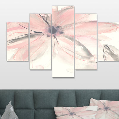 «», reproduction d’impression multi-pièces sur toile Pink Shabby Floral II