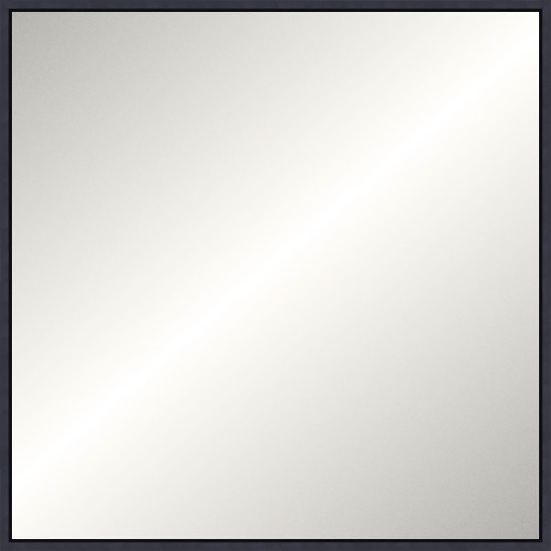 Floater 2 Solid Wood Mirror, Matte Black, Square, 23.25" x 23.25"
