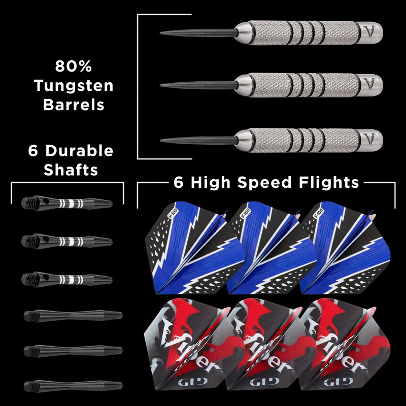 Viper 21g Tungsten Steel Tip Darts with Aluminum Shafts