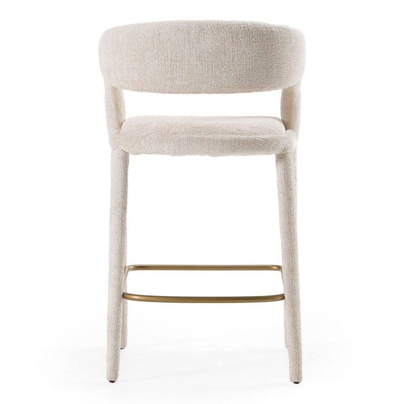 Arshaluys Upholstered Counter Stool, Light Gray