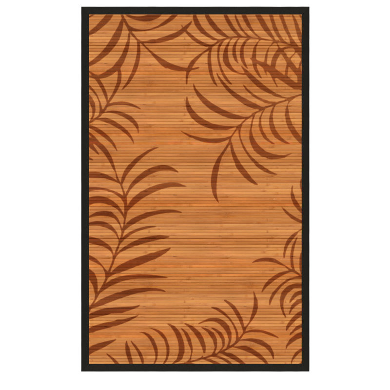 Tapis en feuilles de bambou Shullsburg, Rectangle de 5 pi x 8 pi