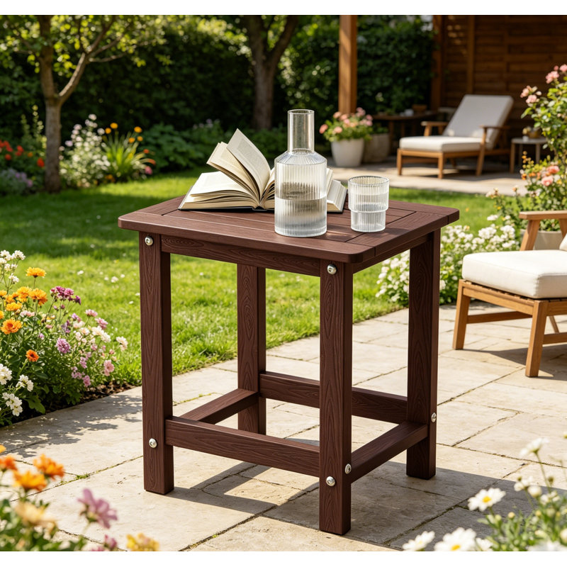 Table d'appoint d'extérieur pour chaises Adirondack, facile d'entretien et résistante aux intempéries avec support de charge de 220 lb pour la cour, la piscine, le patio, le porche, le jardin, la pelouse et un compagnon de détente