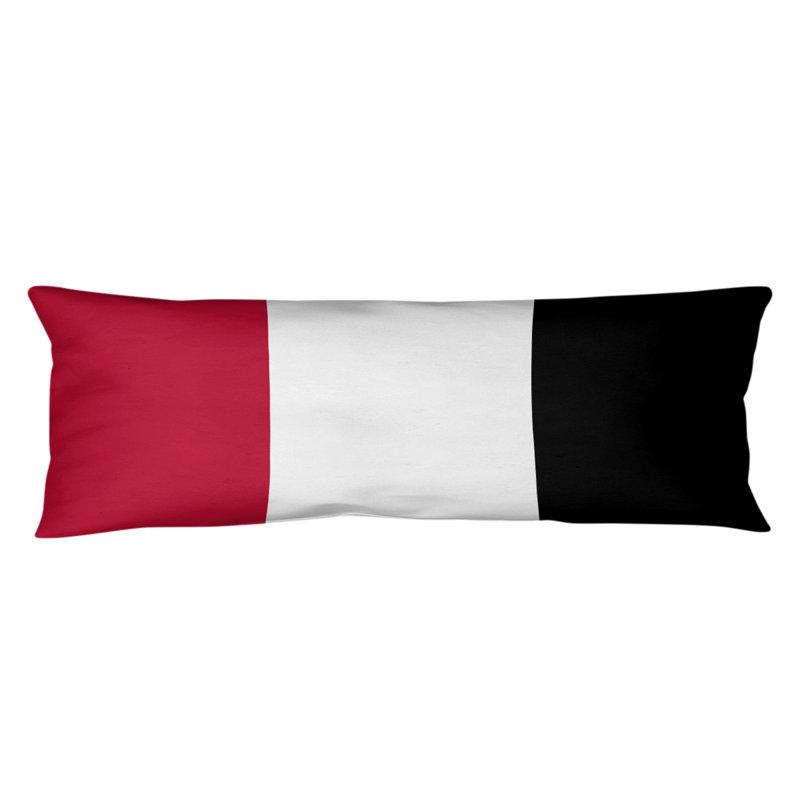 Oreiller pour le corps en polyester 20 po x 54 po Adel, Rouge / Blanc
