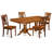 5 Piece Dining Table Set for 4 Includes a Rectangle Kitchen Table with Butterfly Leaf and 4 Dinette Chairs, Saddle Brown-49678157