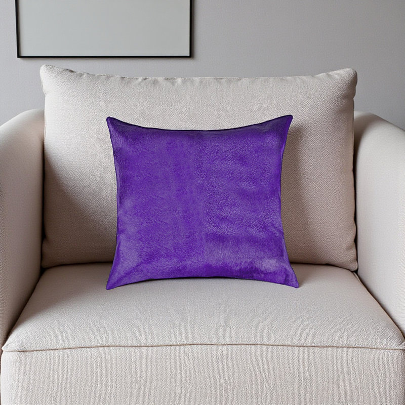 Jeté en cuir de vache par Trio, Mauve