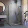Unidoor Plus 42" W x 30.375" D x 72" H Frameless Pivot Rectangle Shower Enclosure with Fixed Panel