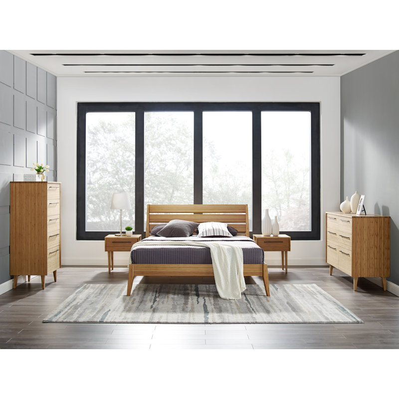 Buelah Solid Wood Piece Bedroom Set, Queen