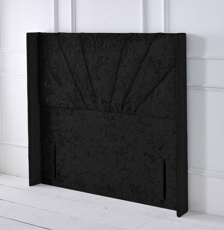 Upholstered Velvet Headboard, Super King (6'), Black