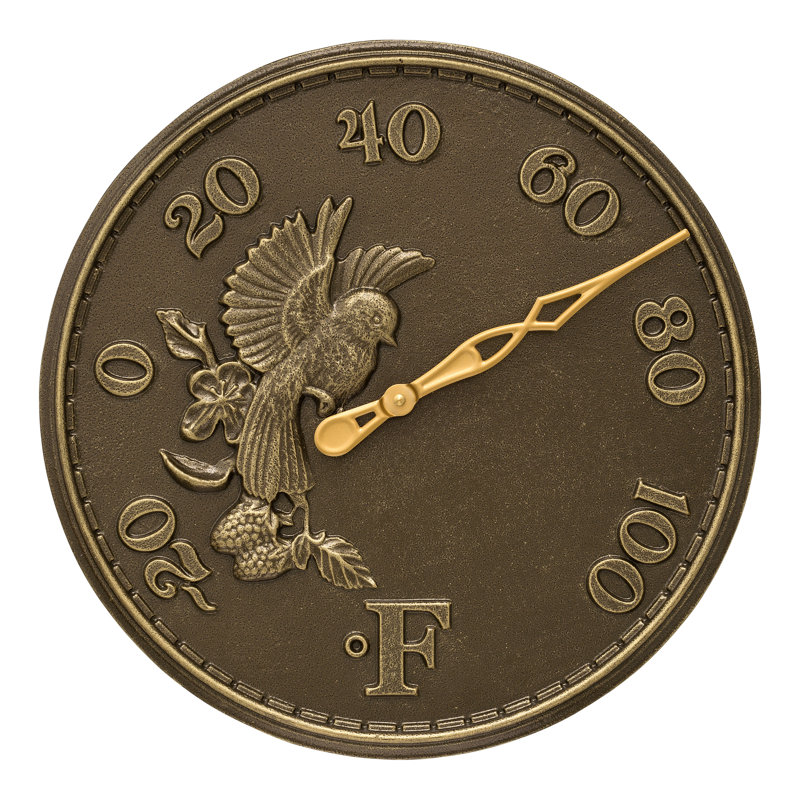 Thermomètre 16 po, Laiton antique