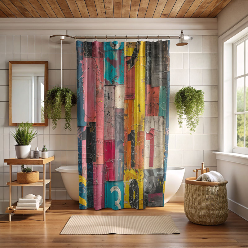 Pop Mash - Premium Shower Curtain, 74"H x 71"W