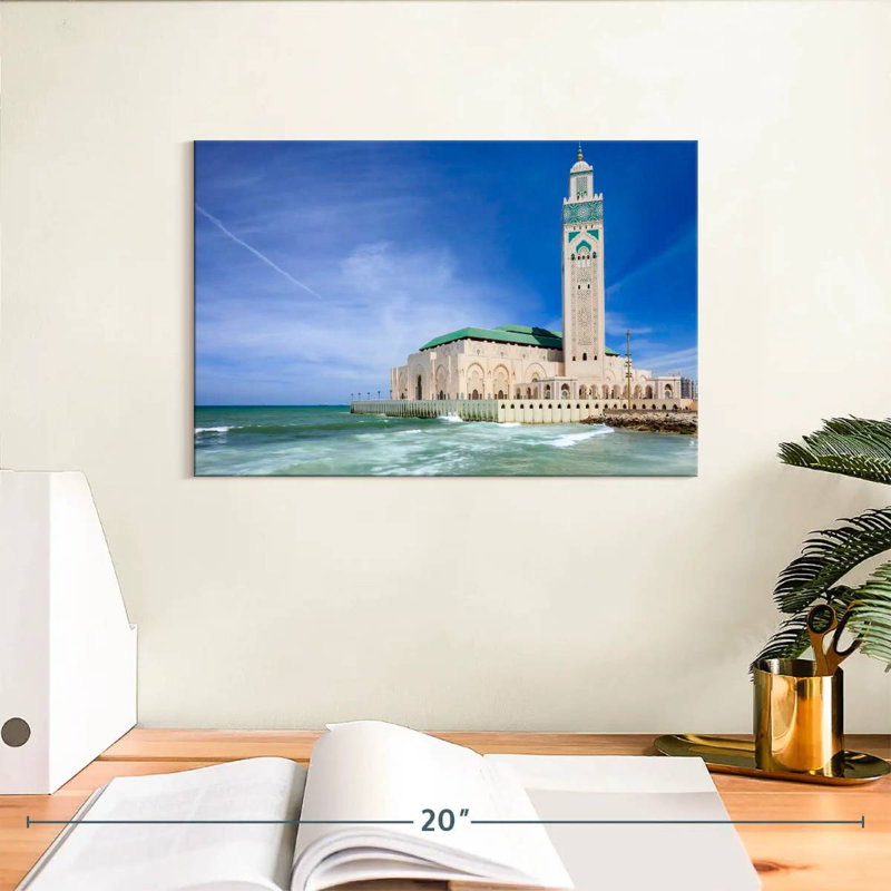 Plage de la mosquée Hassan II, H 8 po x l 12 po