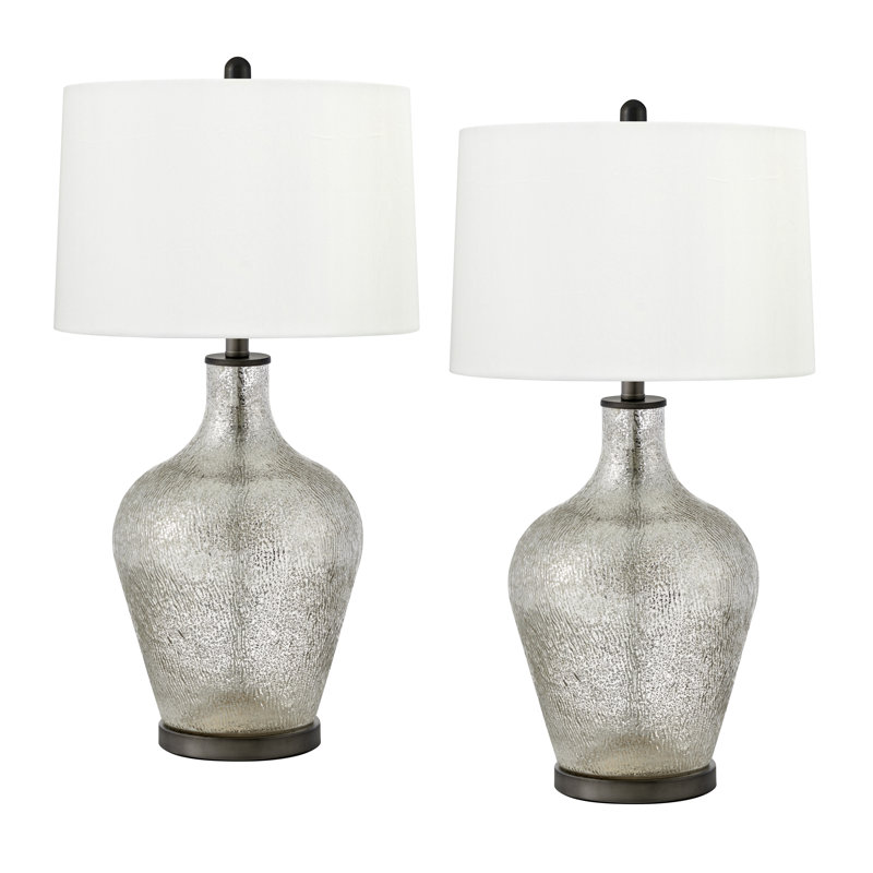 Crotone 31 in. Gunmetal and Mercury Glass Table Lamp
