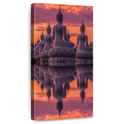 Thai Buddha Statue At Sunset