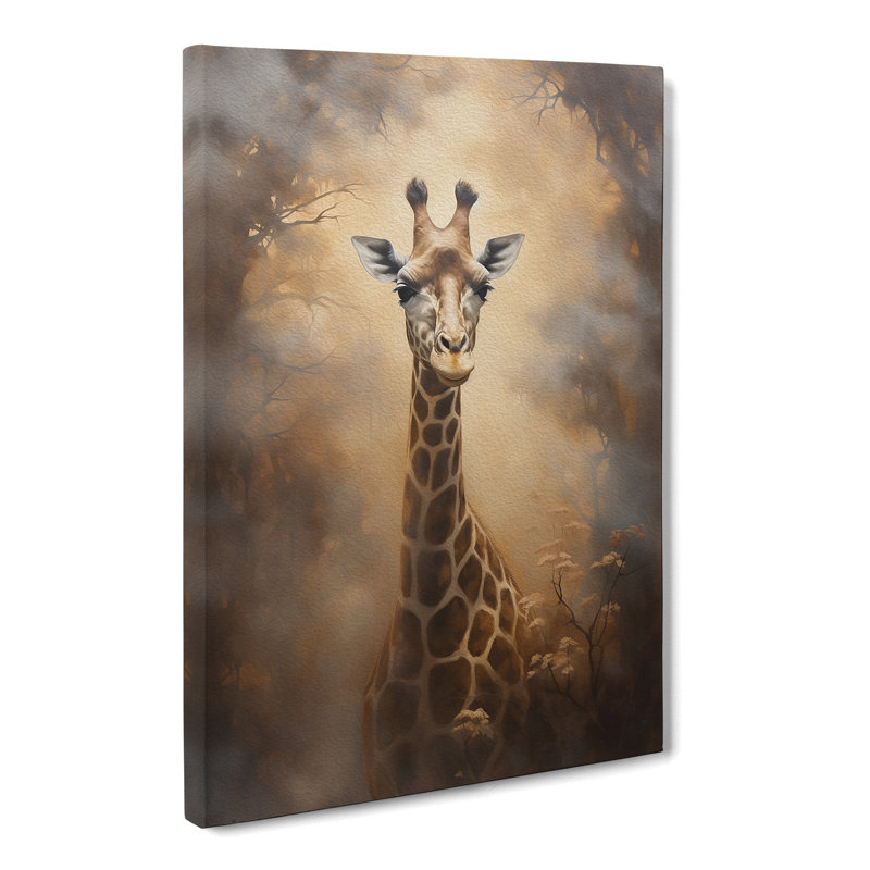 Giraffe Romanticism - Wrapped Canvas, 76cm H x 50cm W x 3cm D