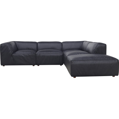 Form Astra 5 - Genuine Leather Modular Sectional with Ottoman